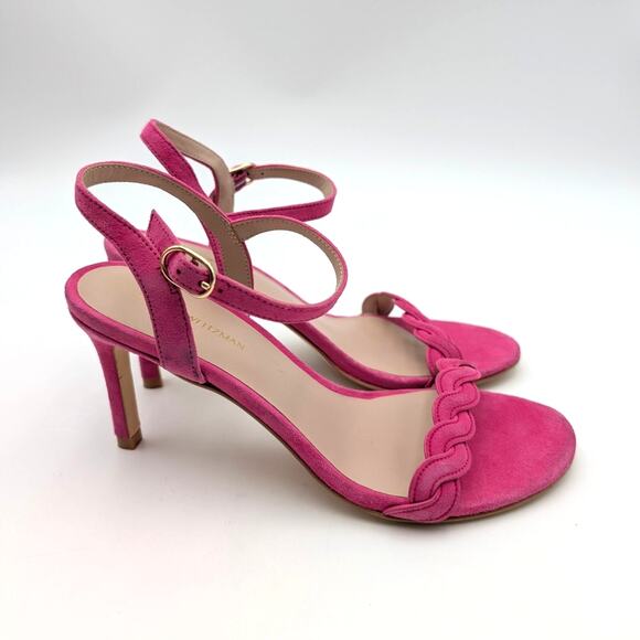 Stuart Weitzman Dancer Twistie 100 Suede Sandal Women's Pink Size US7 EU37.5 - Picture 3 of 10